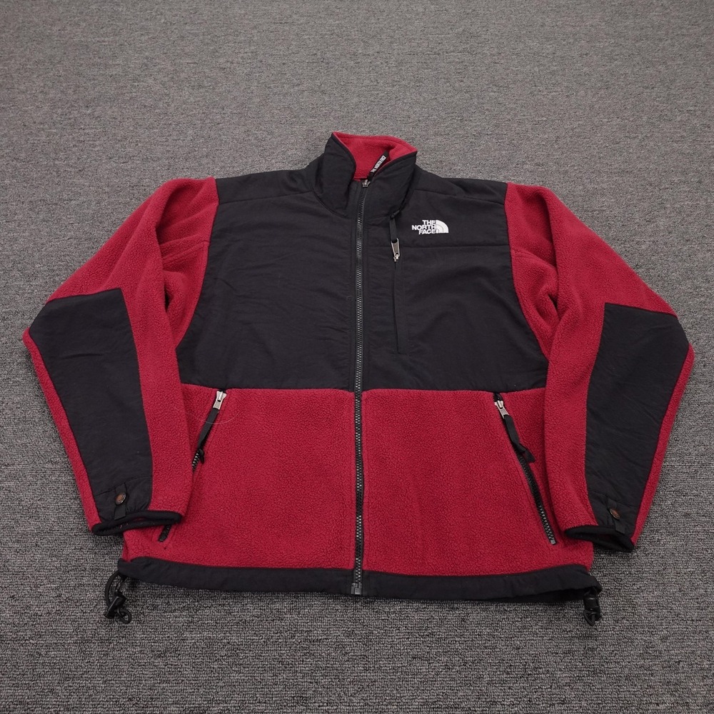The North Face Jacket Womens Small Red Black Polartec Fleece Full Zip Outdoor